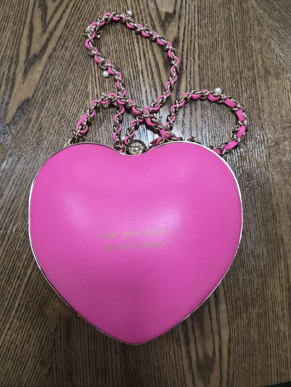 KATE SPADE Oh La La Bellini Wear Heart On Sleeve Charm 3D Pink Crossbody